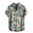 thumbnail image 2 of Qiopertar Liquidation à Moins de 5$ Chemise Hawaïenne à Manches Courtes pour Hommes Imprimée Été Décontractée Col Rabattu en Liquidation, 2 of 9
