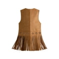 thumbnail image 6 of EYNMVR Tassel Vest Suede Cowgirl Long Fringe Waistcoat Sleeveless Cardigan Jacket Western Cowboy Outfit Hippie Vest Coat, 6 of 7