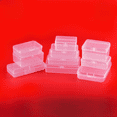 thumbnail image 1 of Caja de plástico transparente de PP de alta calidad, transparente, rectangular, con tapa abatible, pequeña, de 100 mm de largo, 1 of 2