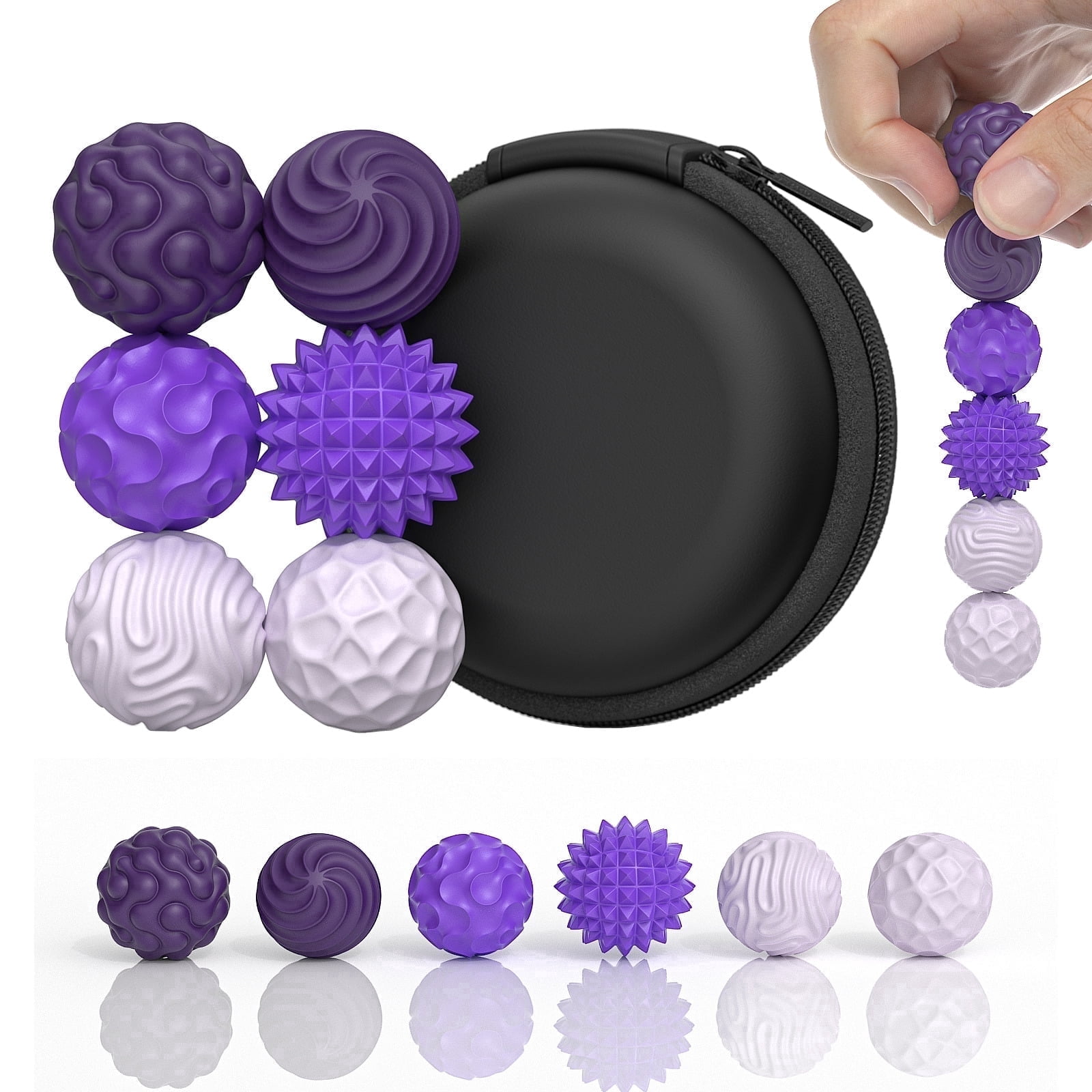 DIDUBUY 6-Pack Magnetic Fidget Balls, Purple