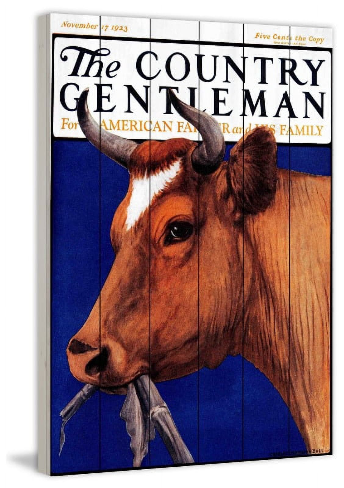 Marmont Hill "CG Cow Brown" Painting Print on White Wood