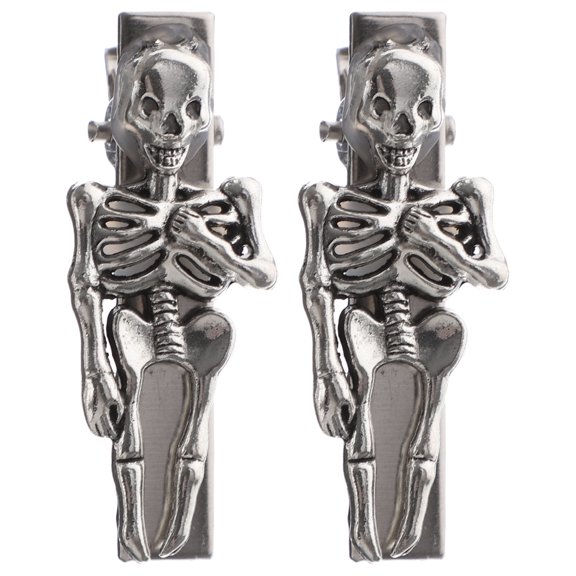 Luxshiny 2Pcs Horror Hair Clip Clips Fashionable for Women Special Occasions Silver Iron