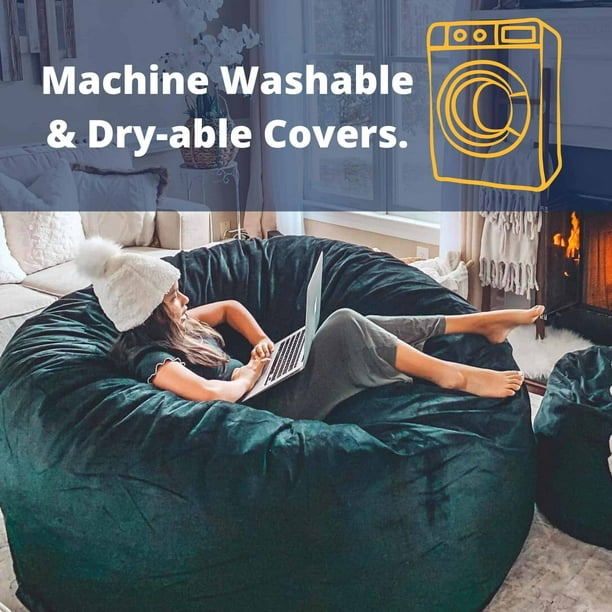 Ultimate Sack 5000 5 ft. Bean Bag Chair in multiple colors Giant Foam Filled Furniture Machine Washable Covers Double Stitched Seams Durable
