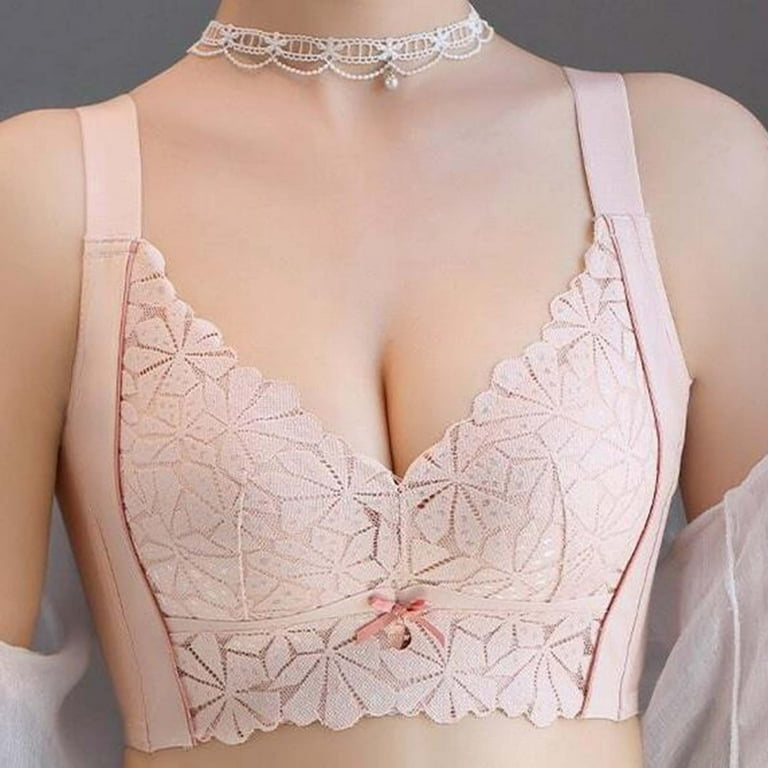  Bralettes for Women Push Up Top No Steel Ring Vest Front Button Breastfeeding  Bra Underwear (Pink, S) : Sports & Outdoors