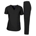 thumbnail image 1 of Dagacci Medical Uniform Woman and Man Scrub Set Uni Medical Scrub Top and Pant, Black, M, 1 of 2