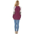 thumbnail image 6 of Women Long Sleeve Blouses Leopard Print Color Block Tunic Round Neck Striped Shirts Casual  Tops, 6 of 7
