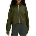 thumbnail image 3 of MeetoTime Women's Zip Up Hooded Sweatshirt Fall Fleece Long Sleeve Hoodie Basic Jacket with Pockets, 3 of 5