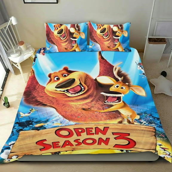 Open Season-themed Bed Sheet Set Three Piece Set Comfortable And Skin Friendly Unique Design Home Decor Gifts For Family Friends fans36x75Inches（90cm*190cm）