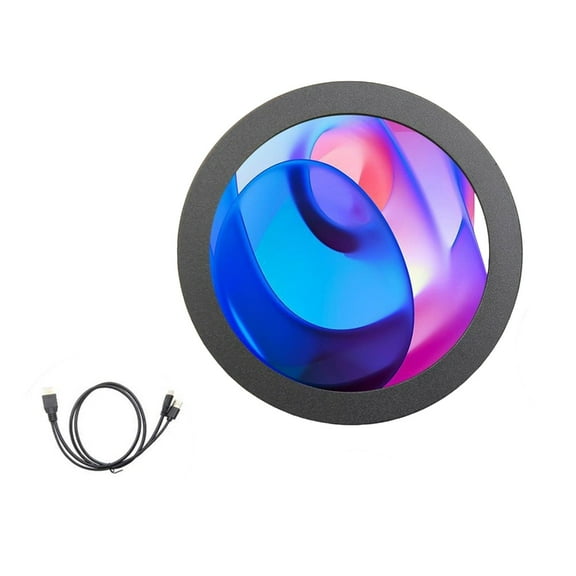 Circular LCD Display For Computer Hardware Monitoring Dark Light Theme Option