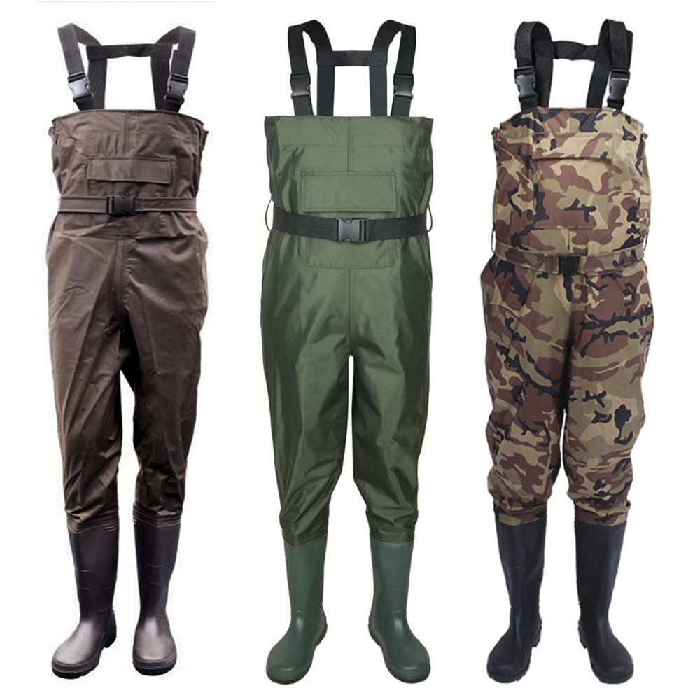 Fishing Chest Waders  with Boots Hunting Bootfoot Waterproof PVC Wading Belt 