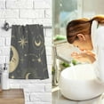 thumbnail image 7 of Dreamtimes Golden Art Sun Moon Patterned Hand Towels 2 PCS, Cotton Bath Towel for Drying Face Hands Body Decorative Water Absorbent Lightweight Towels for Bathroom Ktichen Travel Gym,16"x28", 7 of 7