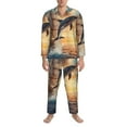thumbnail image 3 of Balery Sailing Dancing Dolphin Pijama para Hombre de Dos Piezas con Manga Larga, Conjunto de Dormir y Descanso Suave con Bolsillos-Medium, 3 of 7