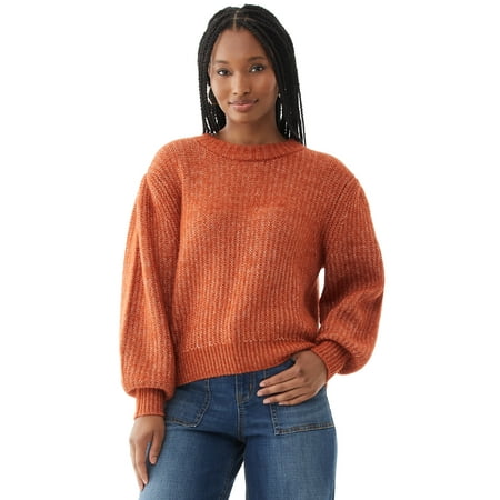 Scoop Women’s Cropped Balloon Sleeve Sweater