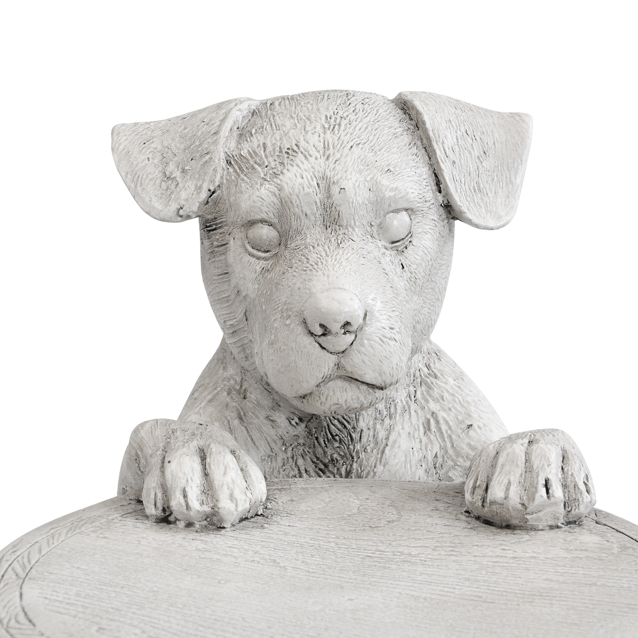Christopher Knight Home 18"H Dog Barrel MGO Side Table, Indoor Outdoor Puppy Statue Decor, Gray