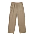 thumbnail image 5 of Girls Elastic Waist School Uniform Pants Pull-On Relaxed Fit Straight Leg Khaki,Size 14 T, 5 of 5
