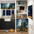 thumbnail image 2 of Halloween Spooky Castle Kitchen Window Curtains and Valances Set 36 Inch, Ghost Pumpkin Lantern Bat Moon Short Tier Curtain for Cafe Living Room Bathroom, Halloween 3 Pieces Set Kitchen Decor, 2 of 6