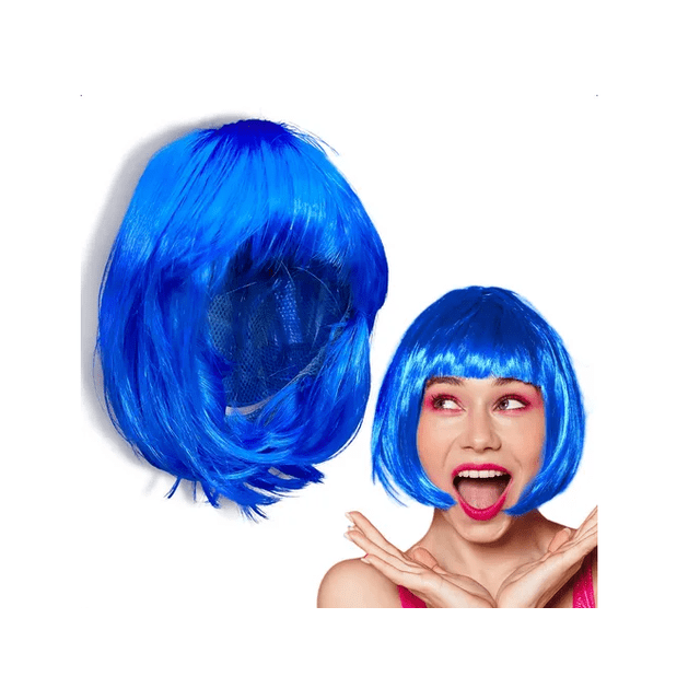 Peluca Corta Lacia Azul Mar Disfraz Fantasía Fiesta Cosplay Xtellar azul