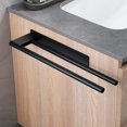 thumbnail image 4 of Toallero negro sin perforaciones Toallero doble de acero inoxidable Toallero autoadhesivo de dos brazos Toallero para invitados Montado en la pared para baño Cocina, 4 of 5