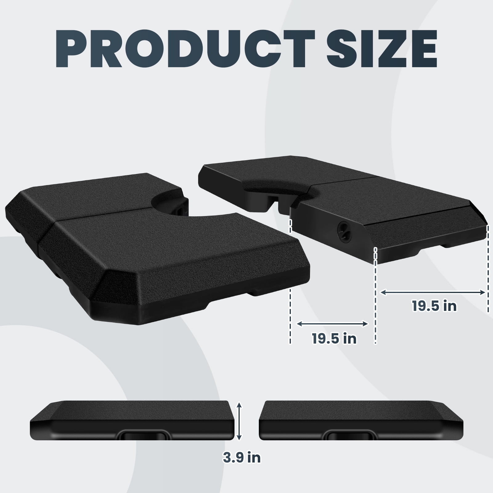 353lb Capacity Water Sand Cantilever Patio Umbrella Base, Free Standing Umbrella Base, Outdoor Umbrella Stand for Water/Sand Filled Umbrellas