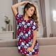 thumbnail image 3 of Fotbe golf Bata de Dormir para Mujer con Estampado, Camisón de Algodón de Manga Corta, Ropa de Dormir Casual, 3 of 6