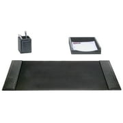 Black Crocodile Embossed Leather 3-Piece Set