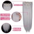 thumbnail image 3 of SHCKE Hair Extensions 24" Clip in Wavy Curly Hair Extensions 26" Straight Fluffy Hair Extensions Colorful Synthetic Full Head Clip in Hair Pieces for Women, 3 of 5