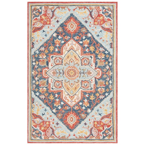 SAFAVIEH Metro Melvin Medallion Area Rug, Navy/Red, 3' x 5'