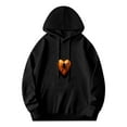 thumbnail image 1 of Women's Long Sleeve Hoodie Pullover with Pockets - Heart Design Revealing Spider Orange Gradient Stylish & Unique, 1 of 7