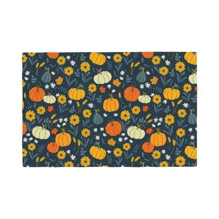 

Placemats Set of 4 Pumpkins And Sunflowers2 Heat Resistant Non - Slip Place mats Waterproof table mat for Kitchen Dining-6片装