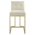 thumbnail image 5 of Modway Privy Counter Stool Upholstered Fabric Set of 2 in Gold Beige, 5 of 8
