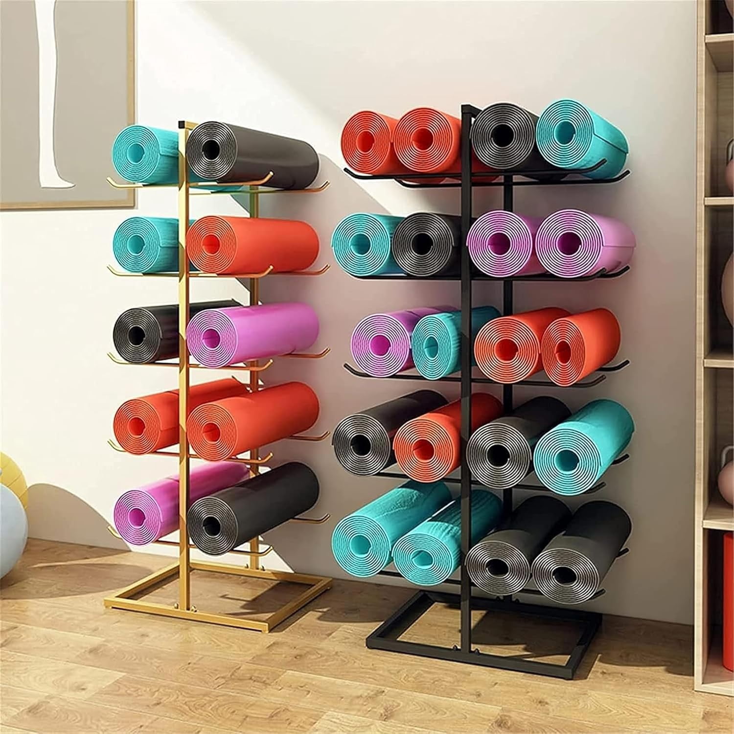 Yoga Mat Holder Wall Mount, Home Gym Storage For Storing Fitness, Yoga Mat Rack For Hanging Foam Rollers And Resistance Bands