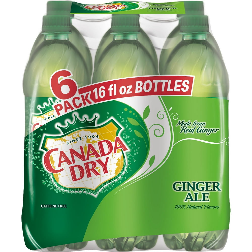 Canada Dry CaffeineFree Ginger Ale, 16 Fl. Oz., 6 Count