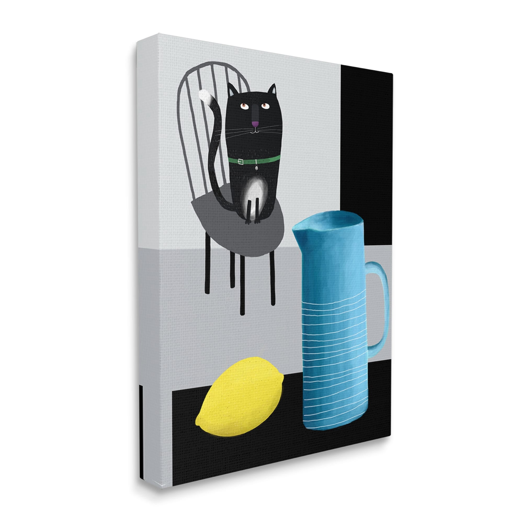 Stupell Industries Cat Lemon Vase Still Life Scene Animals & Insects Painting Gallery Wrapped Canvas Print Wall Art
