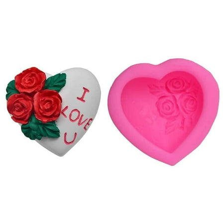 

Love Heart Shaped Silicone Molds Rose Flower Making Mold Cake Molds Molds