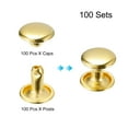 thumbnail image 3 of 100 Sets Leather Rivets 9mm Double Cap Rivets 8mm Height Metal Studs Rivet, Gold Tone, 3 of 6