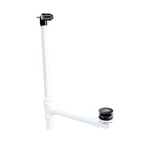 Westbrass Sch. 40 PVC Bathtub Assembly with Linear Overflow and Tip-Toe Drain, Polished Chrome