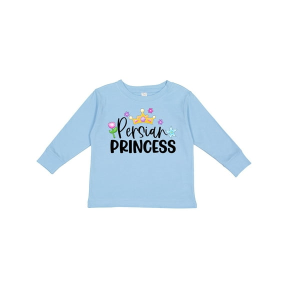 Inktastic Persian Princess with Crown and Flowers Girls Long Sleeve Toddler T-Shirt