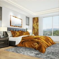 Designart 'Molten Gold Exchange' Modern & Contemporary Duvet Cover Set