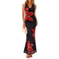 thumbnail image 1 of Vestido ZESICA 2025 de verano con cuello halter y estampado floral, largo, talla M, 1 of 8