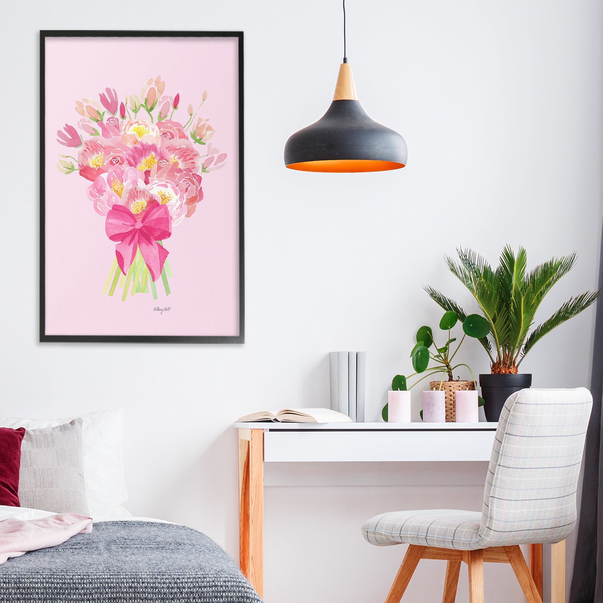 Stupell Industries Romantic Blushing Peonies Black Framed Giclee Art, design by Hillary Holt