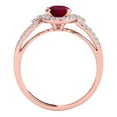 thumbnail image 2 of Aonejewelry 1.25 Ct. Halo Ruby and Diamond Engagement Bridal Set In 14k Rose Gold, 2 of 4