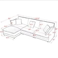 thumbnail image 3 of Modern Home Living Room L-Shaped Sectional Sofa Couches with Ottoman, Convertible Oversized 4 Seater Couch Towel Fabric (Black), 3 of 11