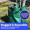 thumbnail image 4 of Heavy Duty Home and Yard Bags 48-Gallon Reusable Self-Standing Lawn and Leaf Bags Garbage Can with Reinforced Handles, Green, 4 of 6