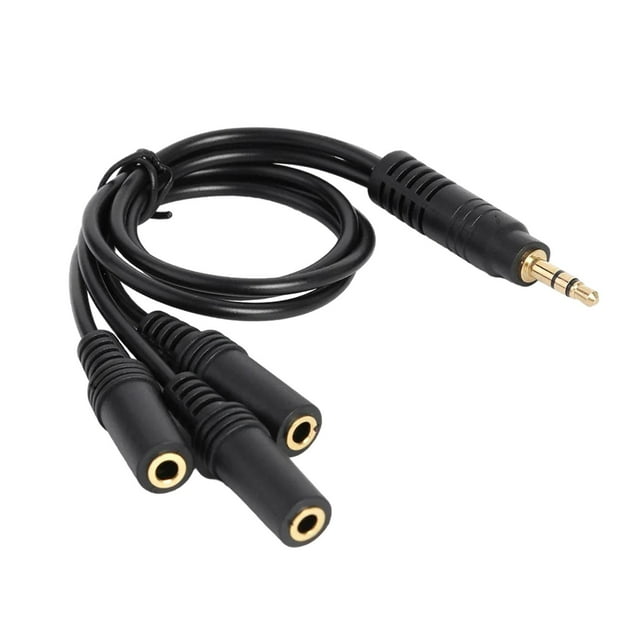 funtasica Câble aux Splitter 3.5mm Mâle à 3 3.5mm Femelle PVC Noir Répartiteur de Casque