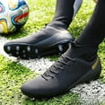 thumbnail image 3 of High-Top PU Leather Soccer Cleats for Men/Women/Youth – Lace-Up Long Studs Football Shoes for Turf & American Football Training, 3 of 6