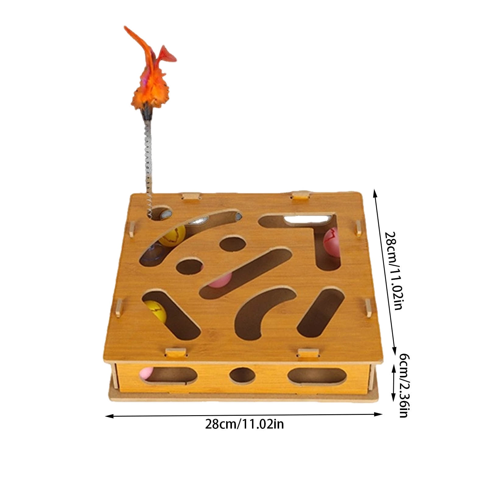 Pet Toys Enrichment for Indoor Cats Interactive Wooden Scratch Puzzle with Sandpaper and Stress- Nail Care Alternative for Cats