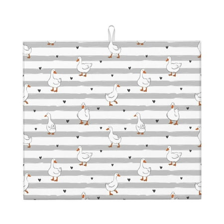 

Goofa Dish Drying Mat Super Absorbent Drying Mat Large Dish Drying Mats for Kitchen Counter Easy Clean Dish Mat Kitchen Drying Mat 16 x 18 ( Cute Goose )