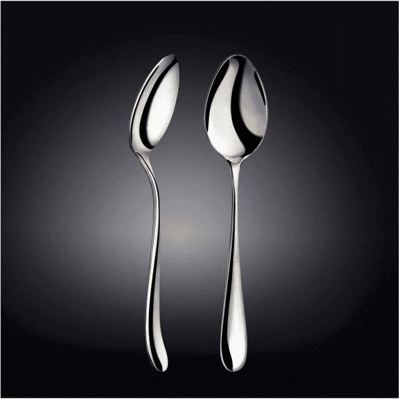 WILMAX HIGH POLISH STAINLESS STEEL SET OF 24 SERVING SPOONS 9.25" | 23.5 CM WHITE BOX PACKING WL-999112/A