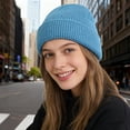 thumbnail image 6 of CYSFASHION Beanie for Women Cozy Beanies Hats Men Oversized Skull Cap Fall Fashion Must Have Fleece Men's Hats & Caps Sky Blue, 6 of 7