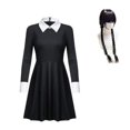 thumbnail image 1 of Conjunto de disfraces de Cosplay de Wednesday Addams, disfraces de fiesta de Carnaval de Halloween para niños adultos, 1 of 3